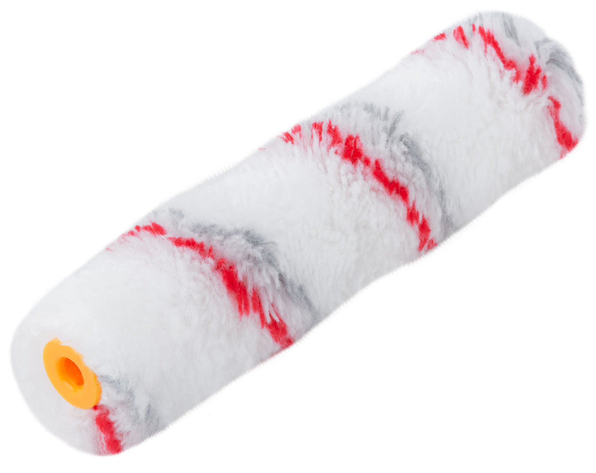 Ролик полиакрил. мини Профи, белый с серой и красной полосками, диам.15/35 мм, ворс 10 мм, 150 мм (02683)