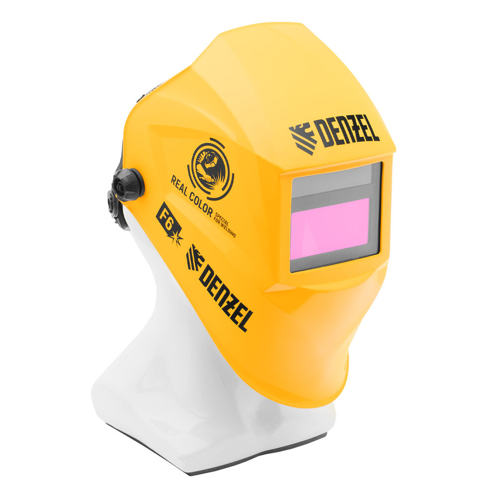 Щиток защитный лицевой (маска сварщика) F6, см. окно 93х43, Real Color, DIN4/5-8/9-13// Denzel (89716)