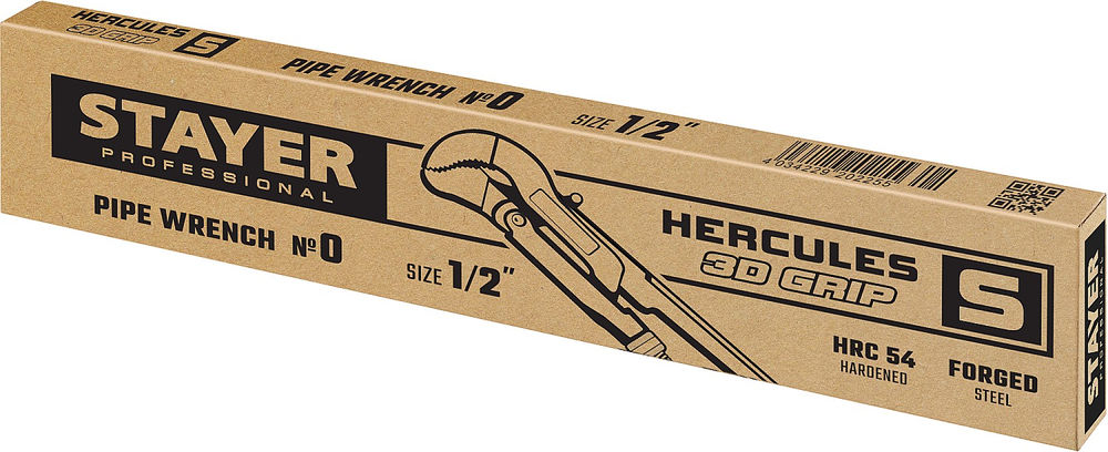 Ключ трубный с изогнутыми губками Professional Hercules-S STAYER №0, 1/2, 240 мм 27311-0_z01  