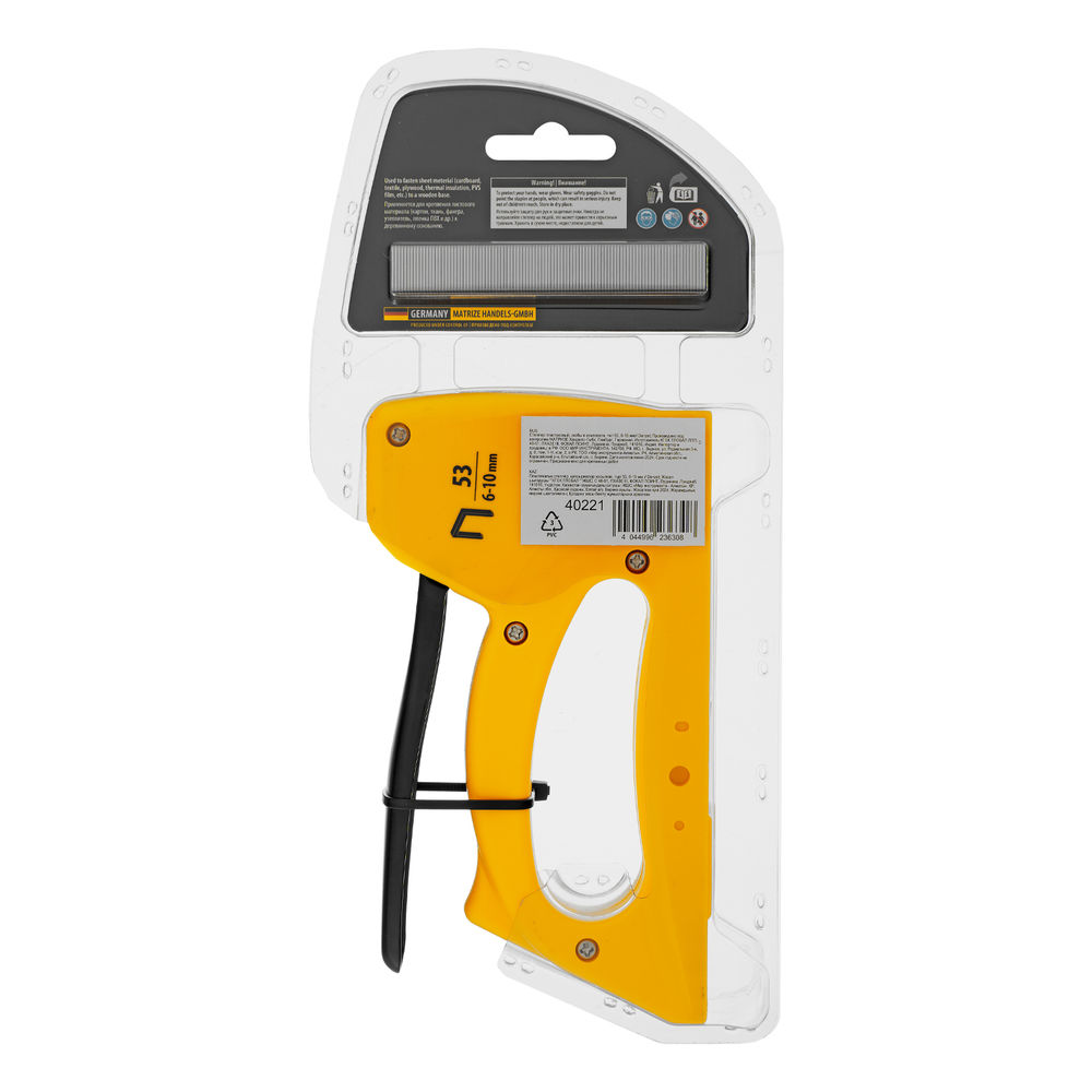 Степлер пластиковый, скобы в комплекте, тип 53, 6-10 мм Denzel (40221)