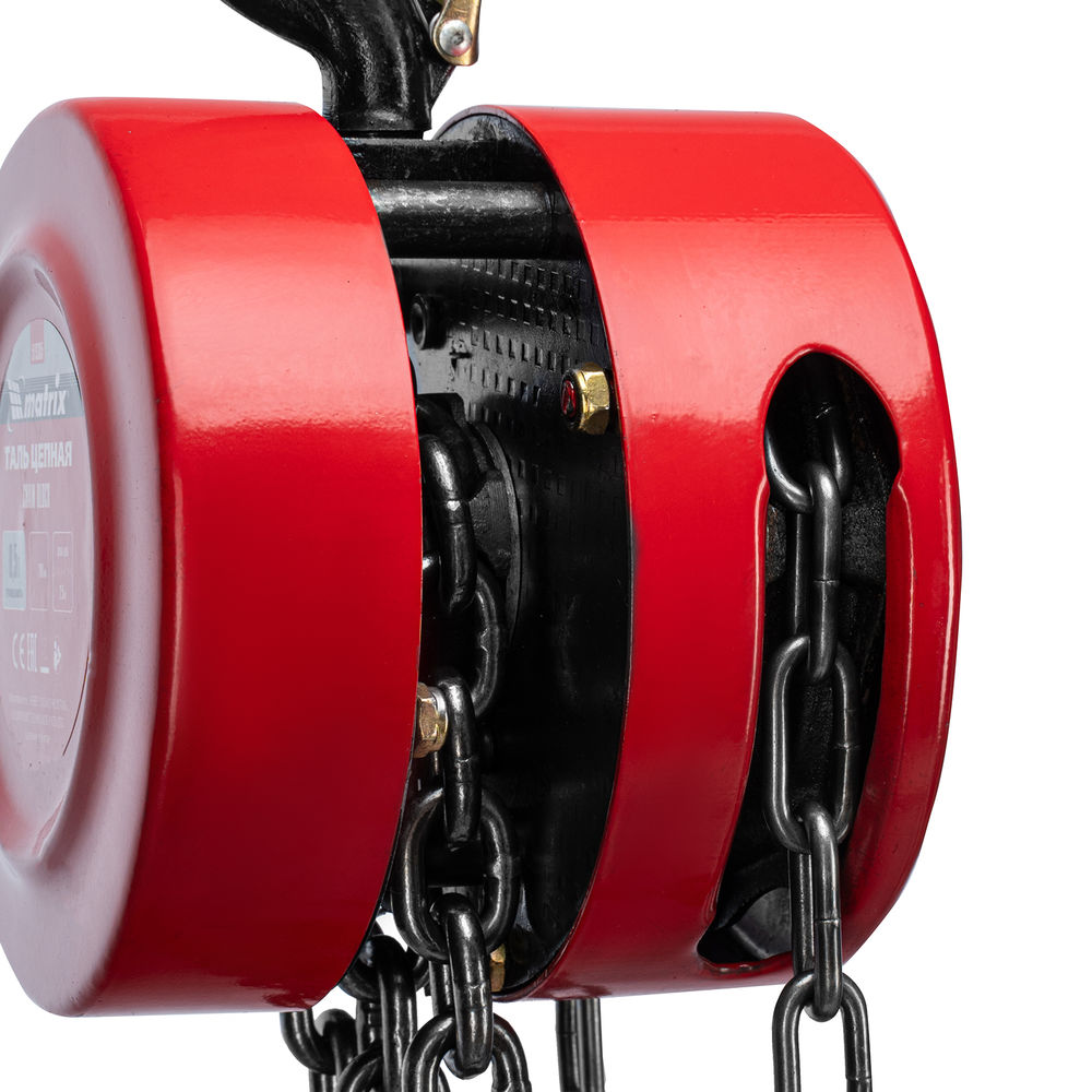 Таль цепная, 0.5 т, H подъема 2.5 м, расстояние между крюками 240 мм Matrix (519305)