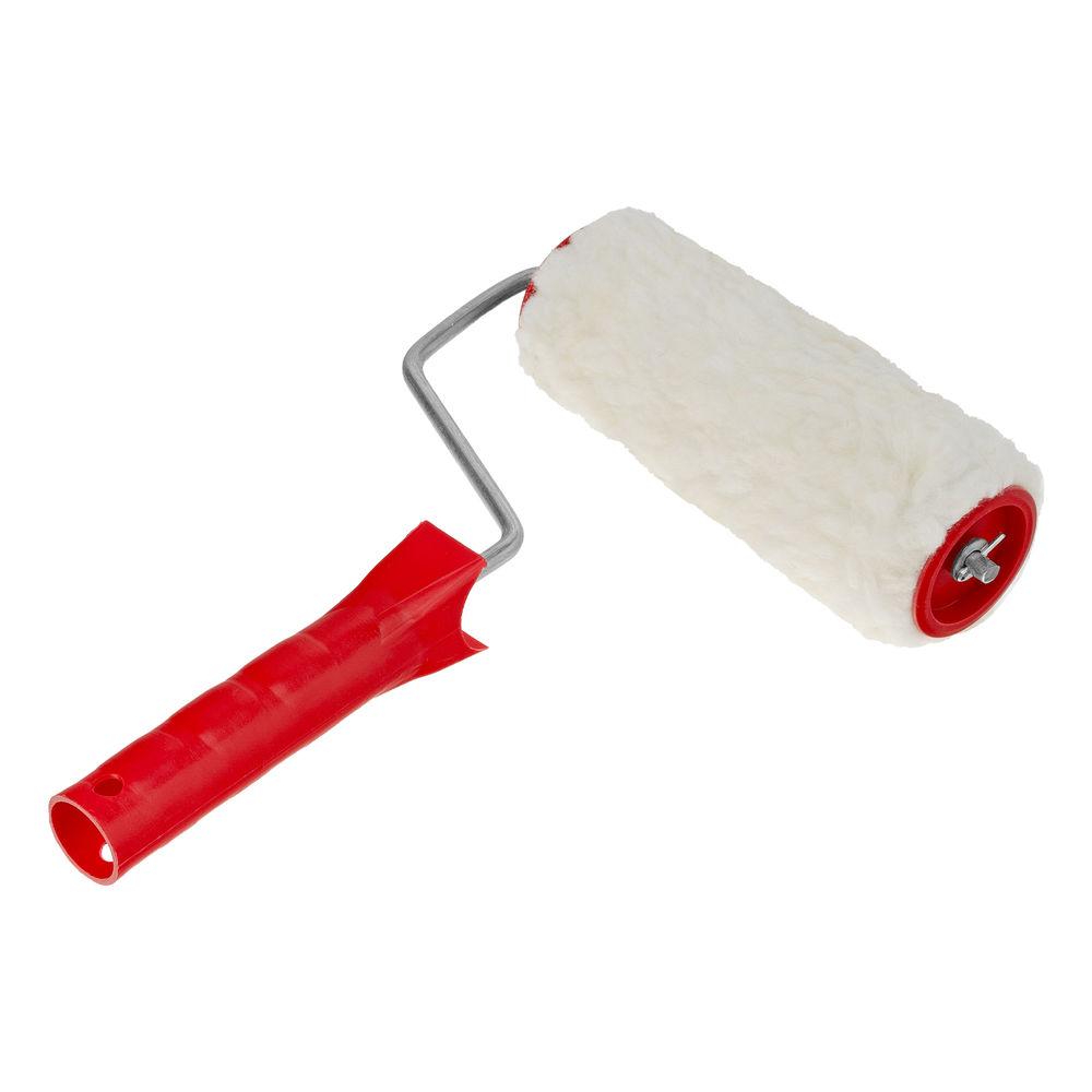 Валик Натуральный мех, в сборе, 150 мм, D 48 мм, D ручки 6 мм, крепление шплинтом Сибртех (80162)