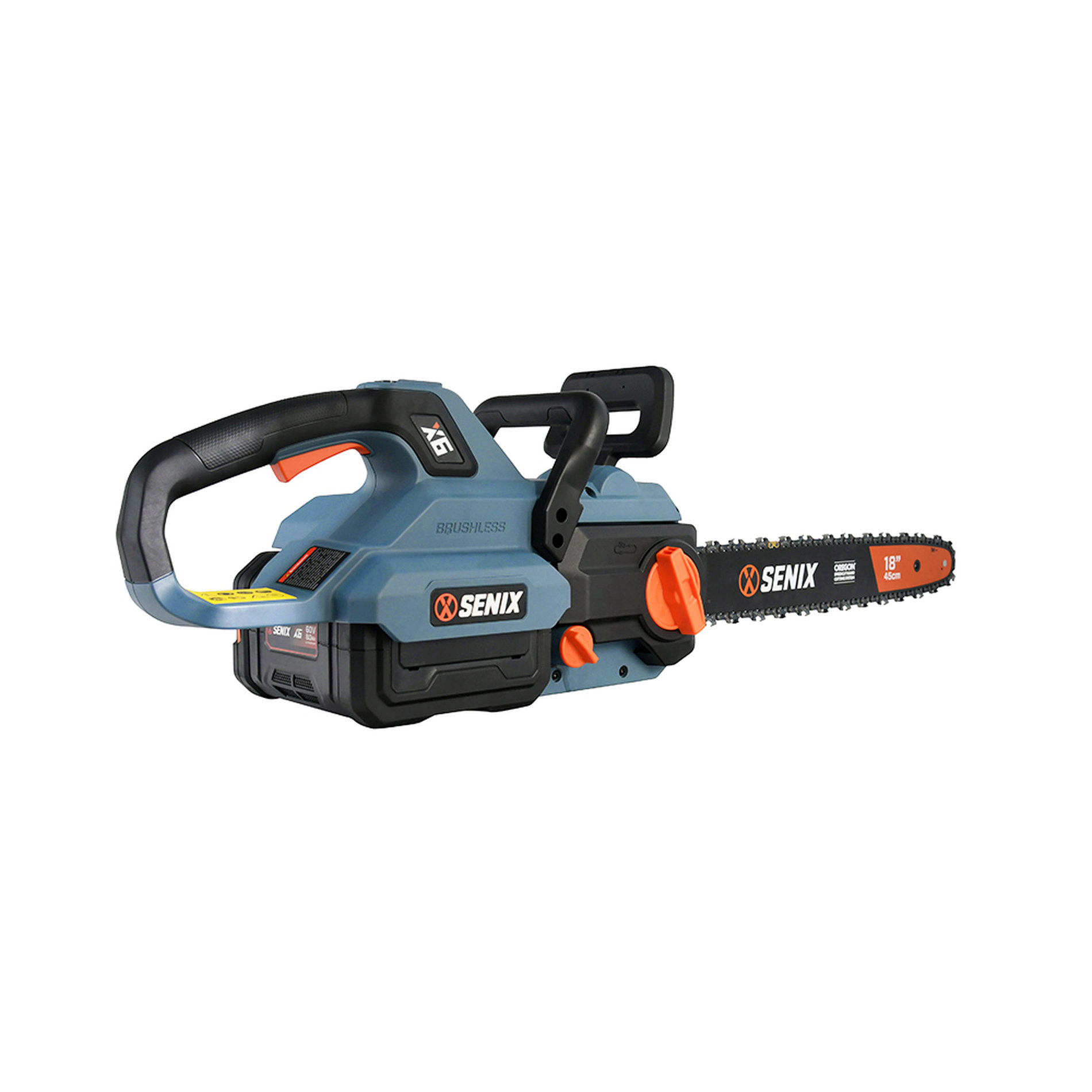 Пила цепная, бесщ.мотор, 45 см (18), Oregon. В комплекте: 1 батарея 4.0Ач, ЗУ X6 60В