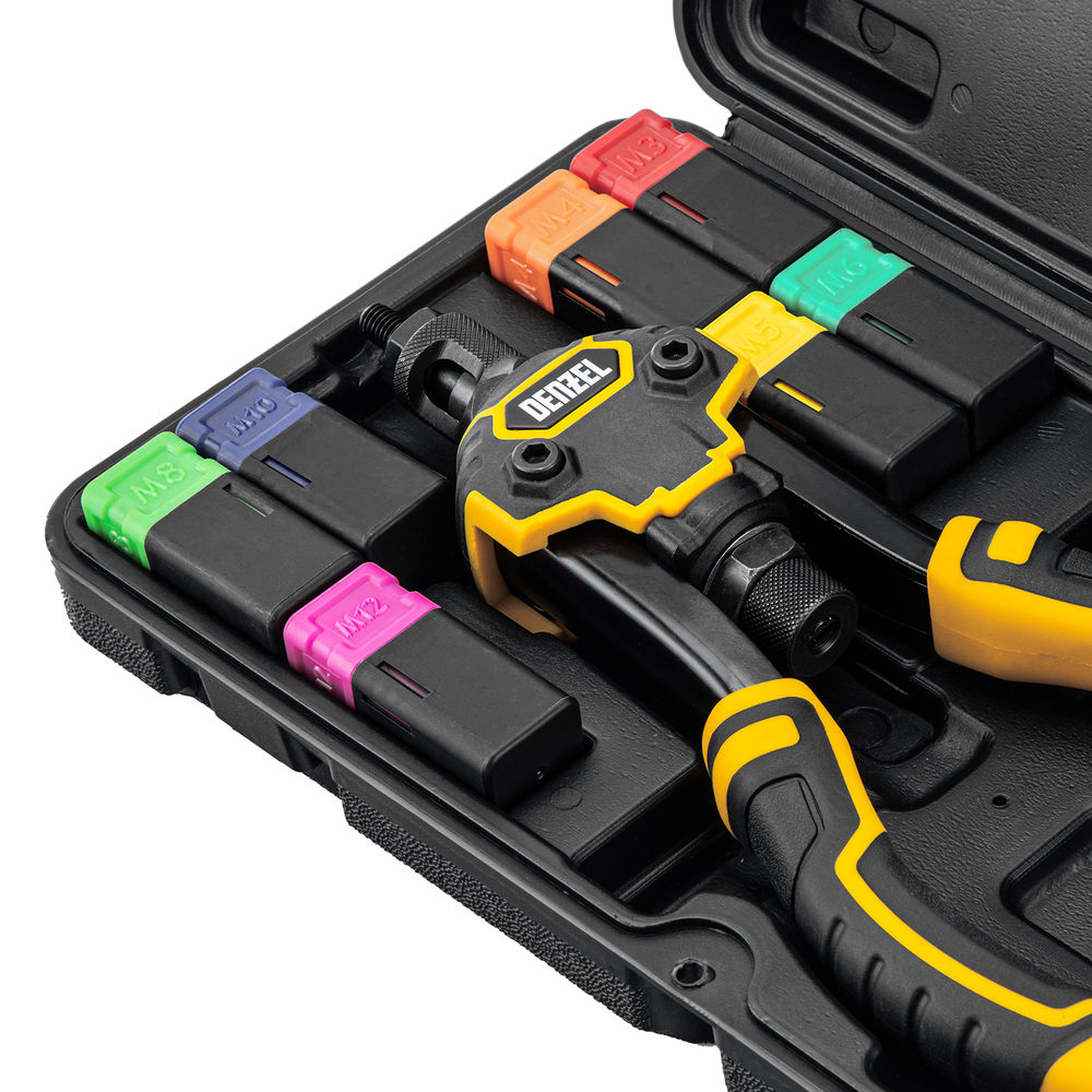 Заклепочник для резьбовых заклепок, двуручный, заклепки М3, М4, М5, М6, М8, М10, M12 Denzel (40501)