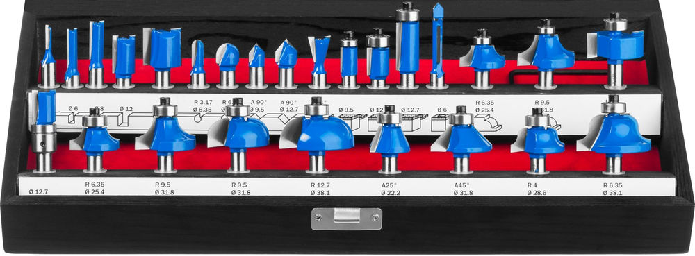 Набор профильных фрез по дереву 26 шт ЗУБР Профессионал 28796-H26