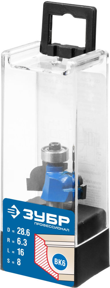 Фреза кромочная калевочная №7 28.6?16 мм радиус 6.3 мм ЗУБР Профессионал 28708-28.6