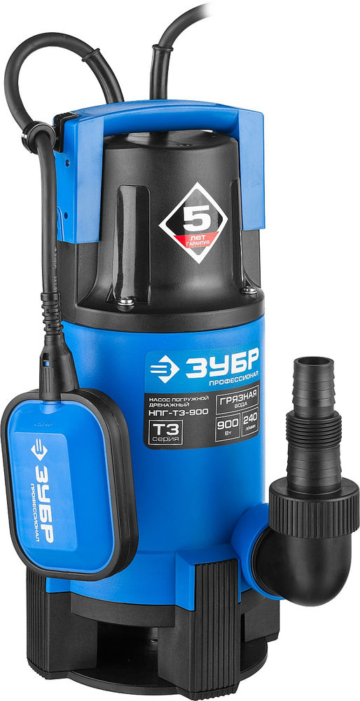 Насос дренажный для грязной воды 900 Вт ЗУБР Профессионал НПГ-Т3-900