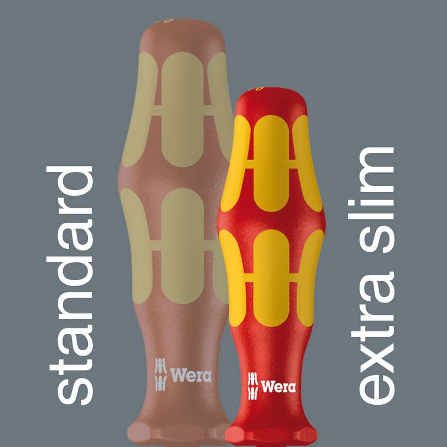 Отвёртка диэлектрическая PlusMinus 1 x 80 мм с узким концом и уменьшенной рукояткой VDE серия 165 iSS PZ/S Wera WE-020132