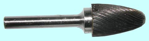 Борфреза тв.спл. гипербол.со сфер.торц. d16х25х6х65 R3,5 спиральная насечка (F16 25М06) CNIC