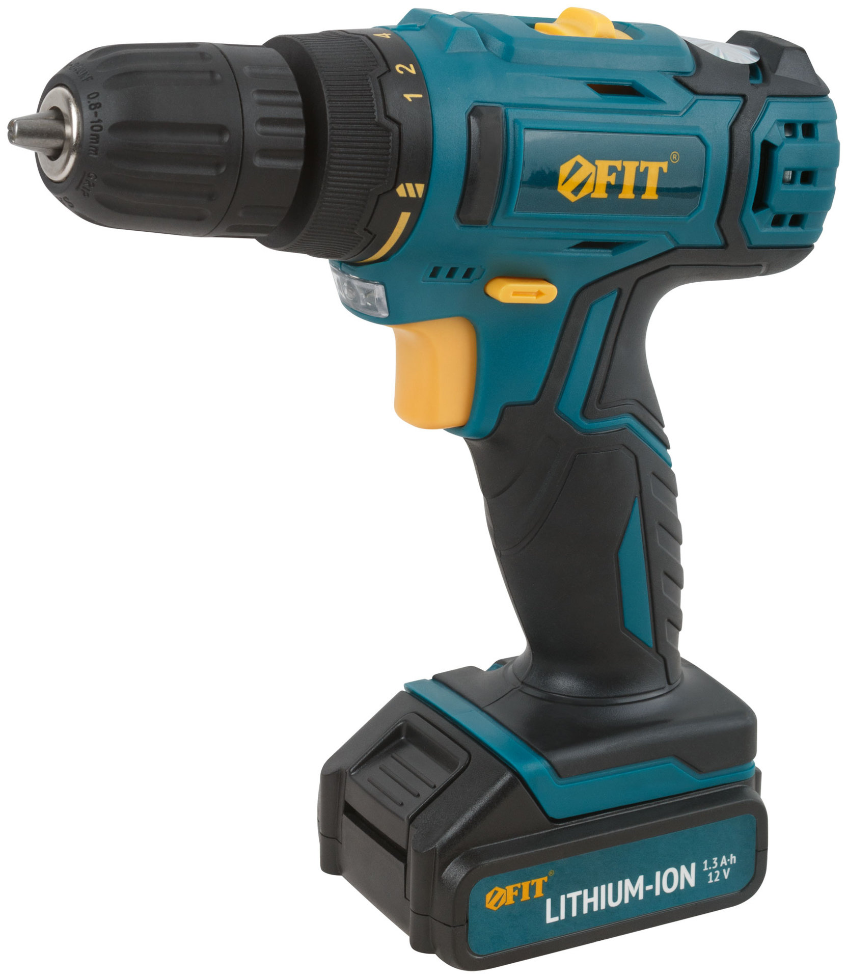 Дрель-Шуруповерт акк. 12 В; 0-400/1450 об/мин; 19 Нм; 1 (Li-Ion) 1,3 Ач; 1,5 ч.; рез. накл.; коробка (80186)