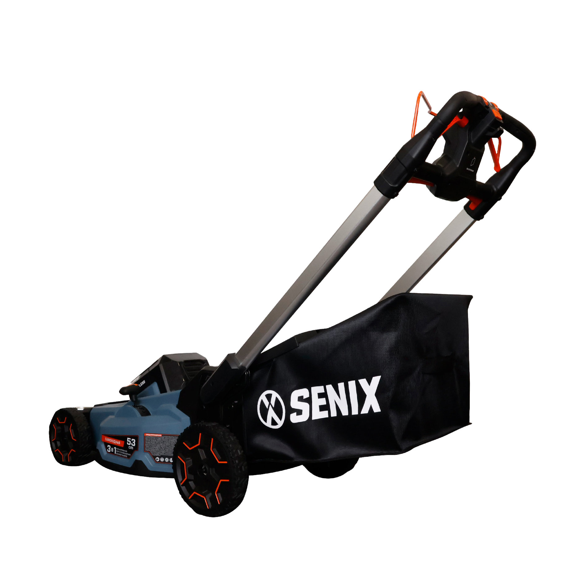 Газонокосилка самоходная аккумуляторная, серия X6, 60В, 3-в-1, 53 см., без АКБ и ЗУ