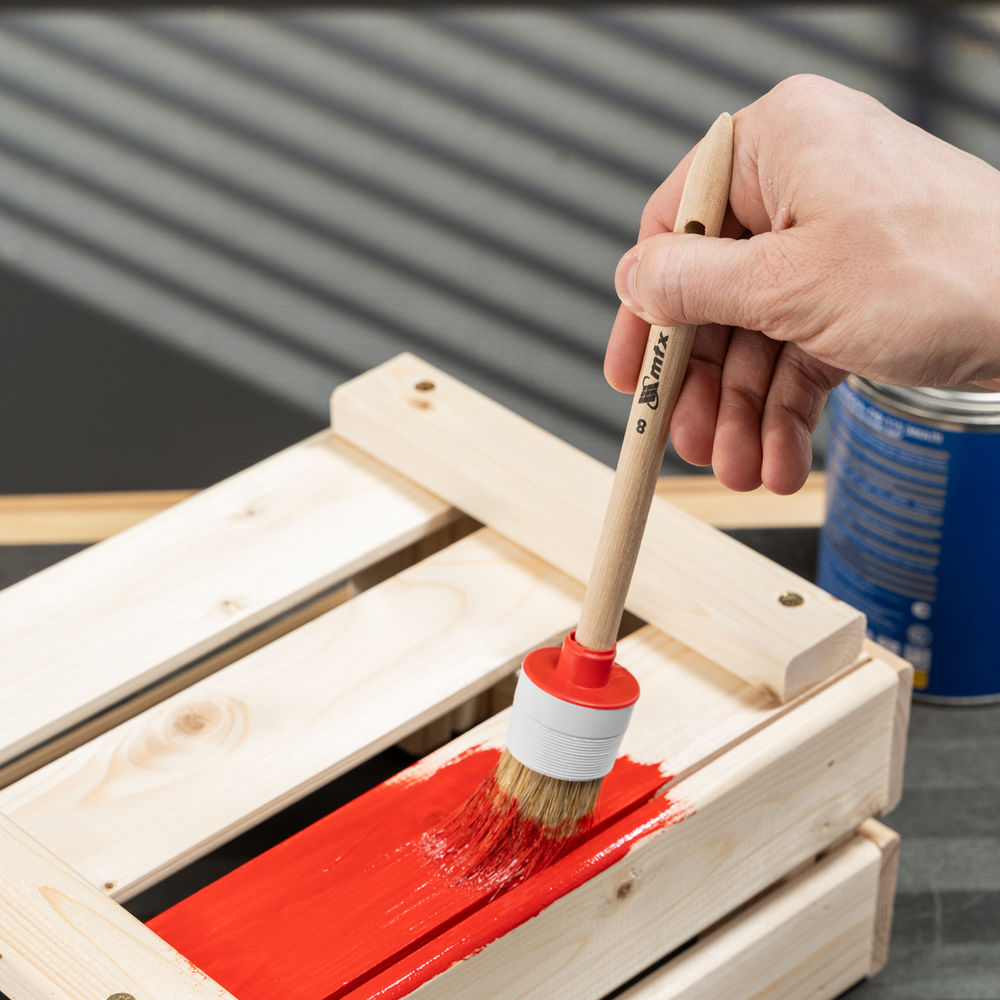 Кисть круглая № 8 (35 мм) натуральная щетина, деревянная ручка MTX (82078)