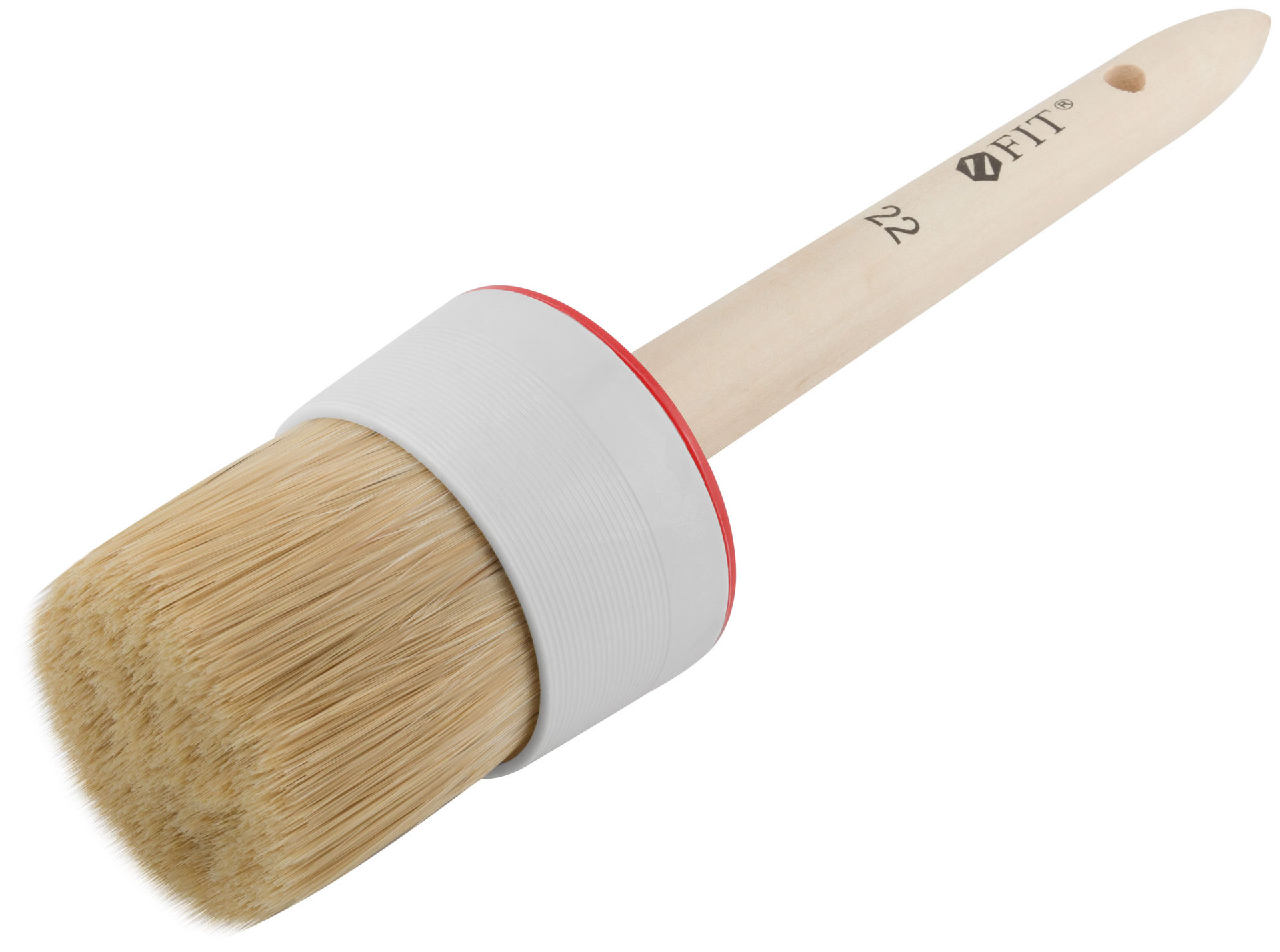 Кисть круглая, натуральная светлая щетина №22 (70 мм) (01312)