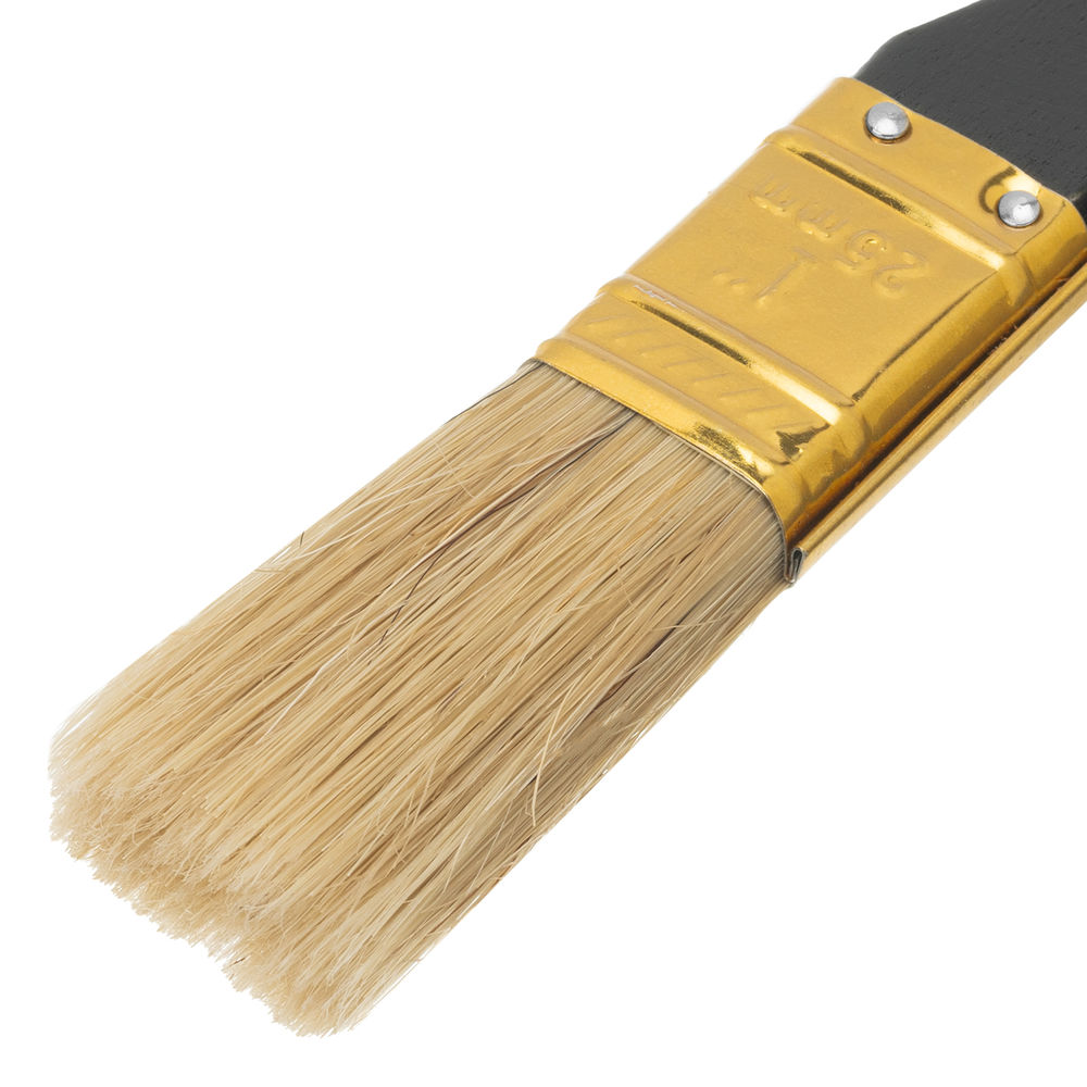 Кисть плоская Профи 1, натуральная щетина, деревянная ручка MTX (83150)