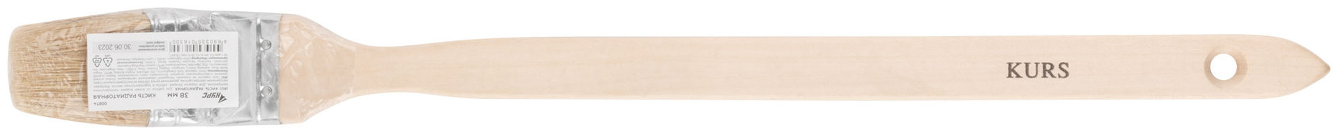 Кисть радиаторная, натур. светлая щетина, деревянная ручка 1,5 (38 мм) (00874)