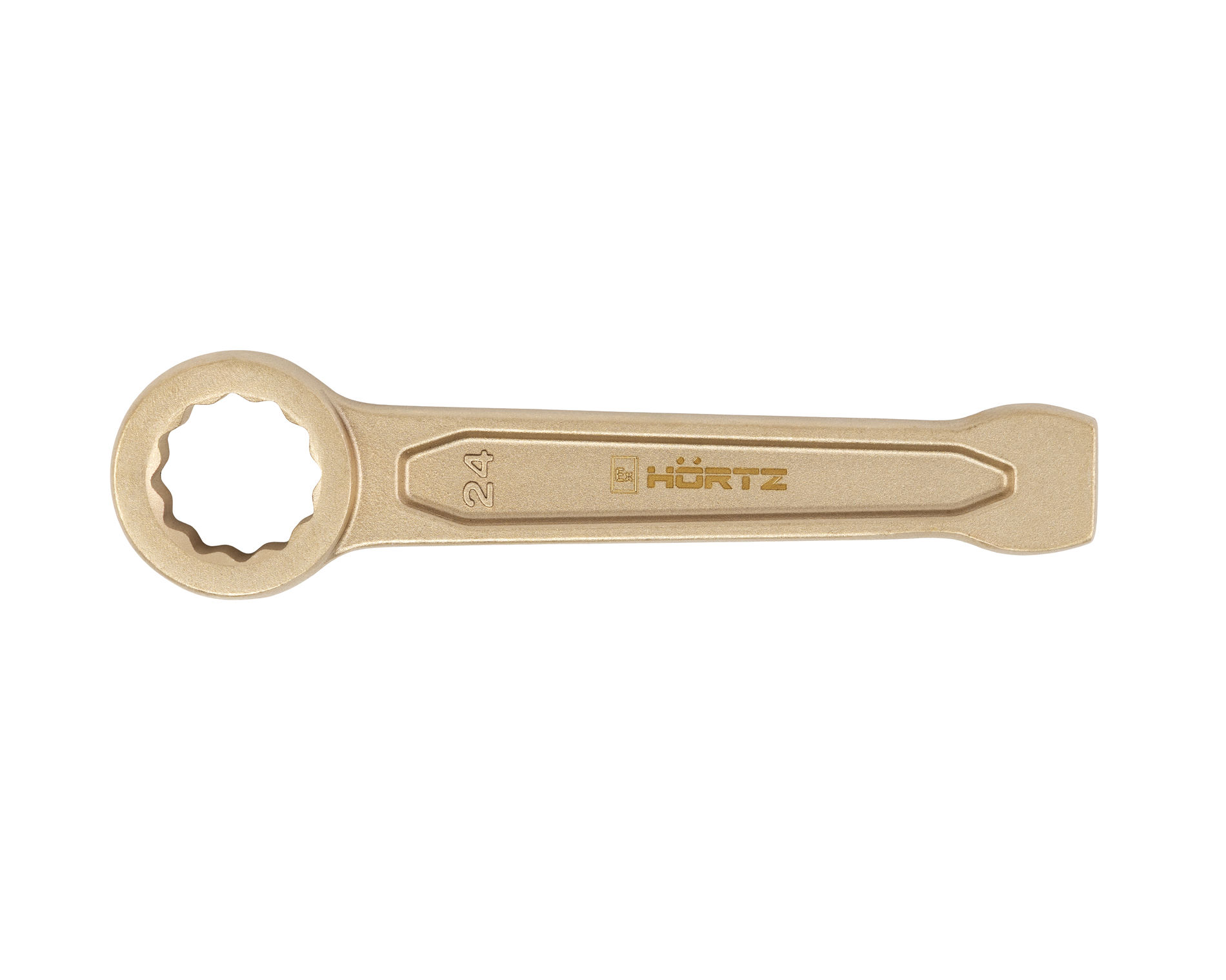 Ключ гаечный накидной ударный 24 искробезопасный сплав AlCu, HORTZ