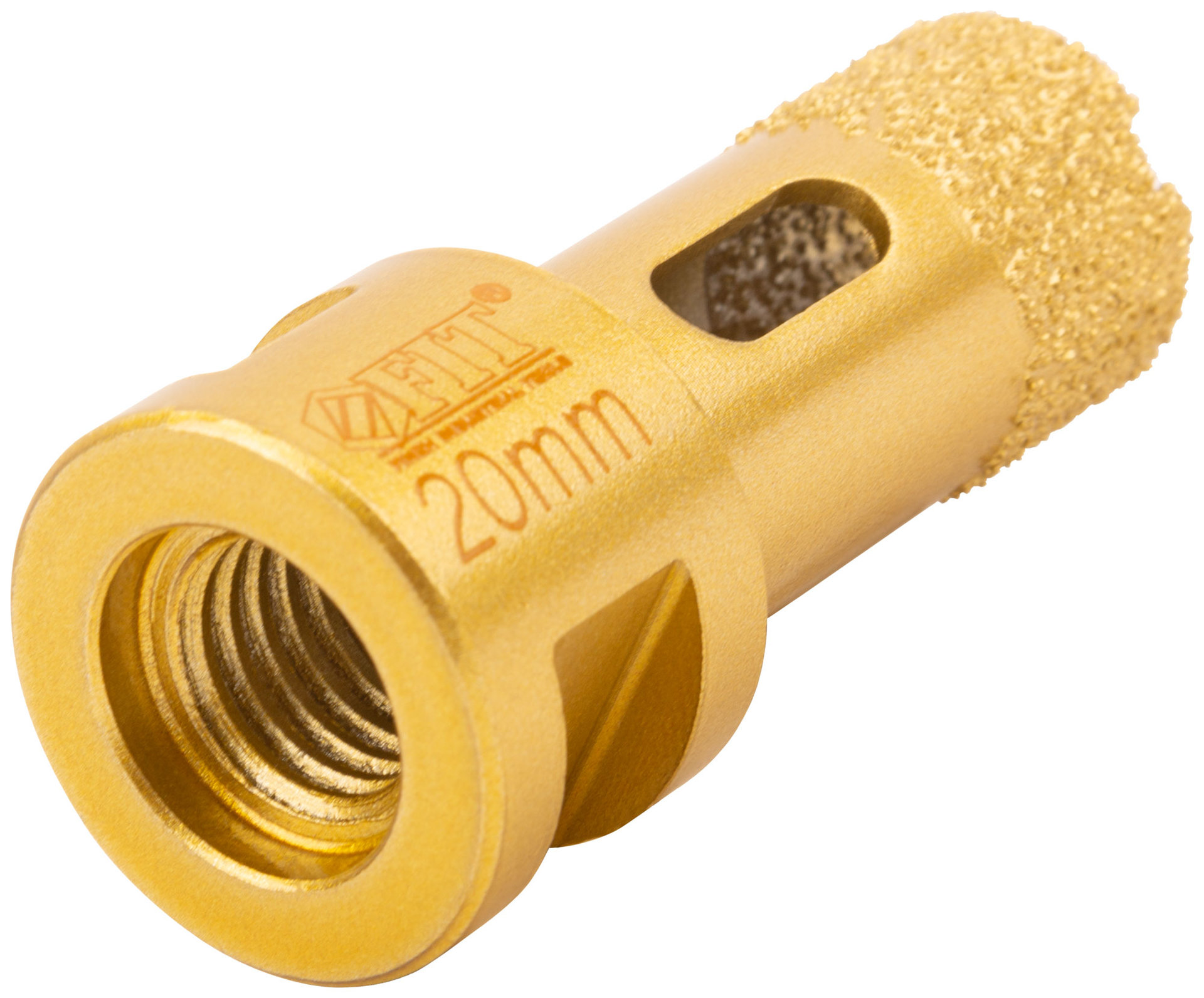 Коронка кольцевая для УШМ, М14, по керамограниту, камню и кафелю алмазная, вакуумное спекание 20х60 мм (16338)