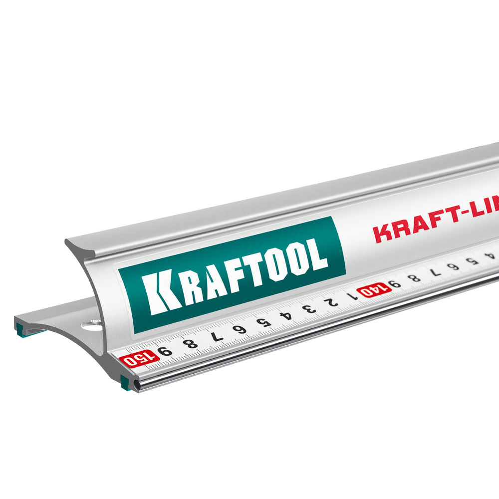 Линейка усиленная алюминиевая 1.5 м со стальной направляющей KRAFT-LINE KRAFTOOL 34275-150