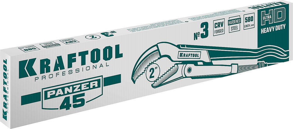 Трубный ключ с изогнутыми губками PANZER-45, №3, 2, 580 мм KRAFTOOL 2735-20_z02