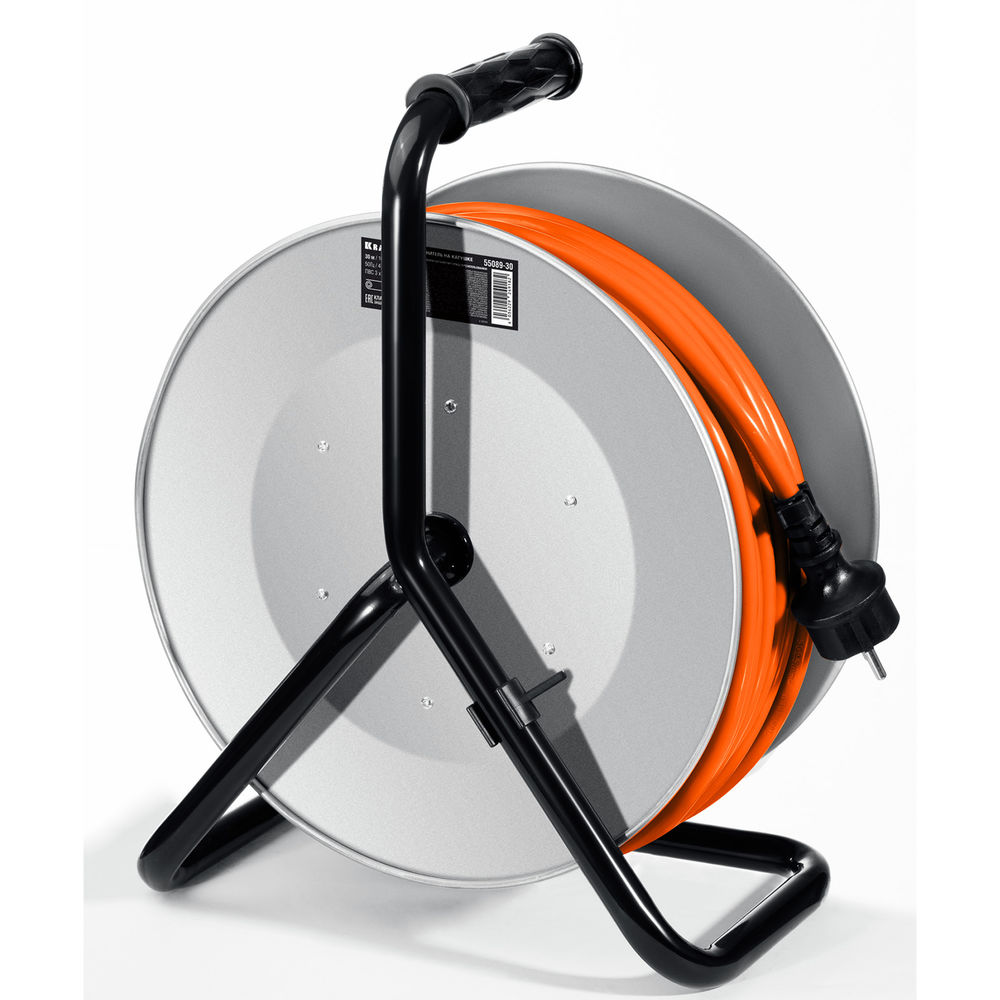 Силовой удлинитель на стальной катушкеEXPERT ПВС 3х2.5 30м 4000Вт IP44 KRAFTOOL 55089-30