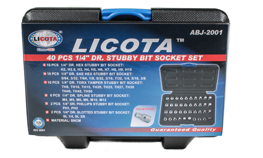 Набор головок коротких 40 пр. 1/4 Licota ABJ-2001