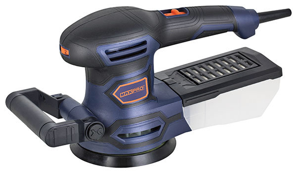 Шлифмашина эксцентриковая, 450 Вт, 6000-12000 об/мин, 125 мм, 2,2 кг, липучка, пластиковый пылесборник, резиновые вставки, коробка, MAX-PRO, 85242