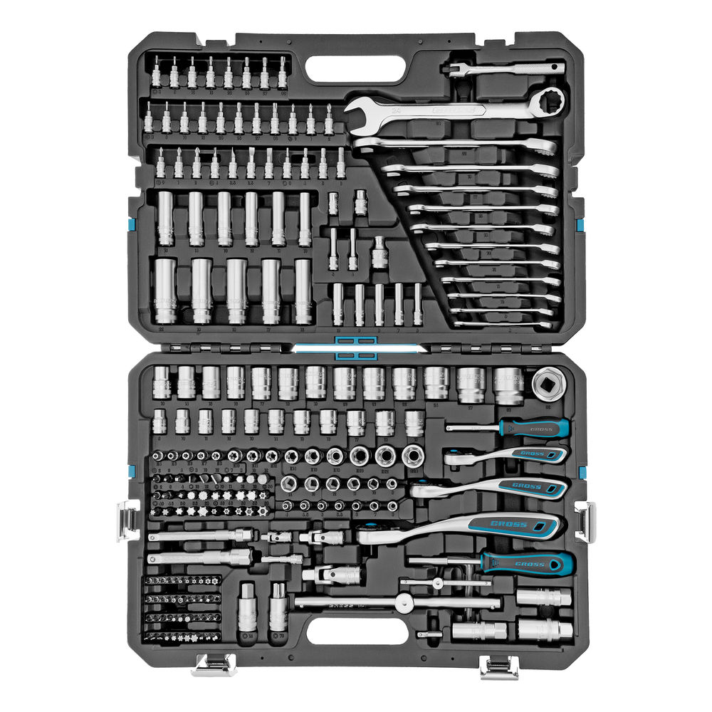 Набор инструментов, 1/2, 3/8, 1/4, CrV, 120 зубьев, 216 предметов Gross