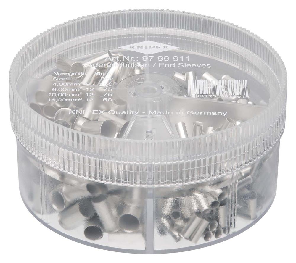 Набор неизолированных контактных гильз 4 мм? 150 шт 6 мм? 75 шт 10 мм? 75 шт 16 мм? 50 шт KN-9799911