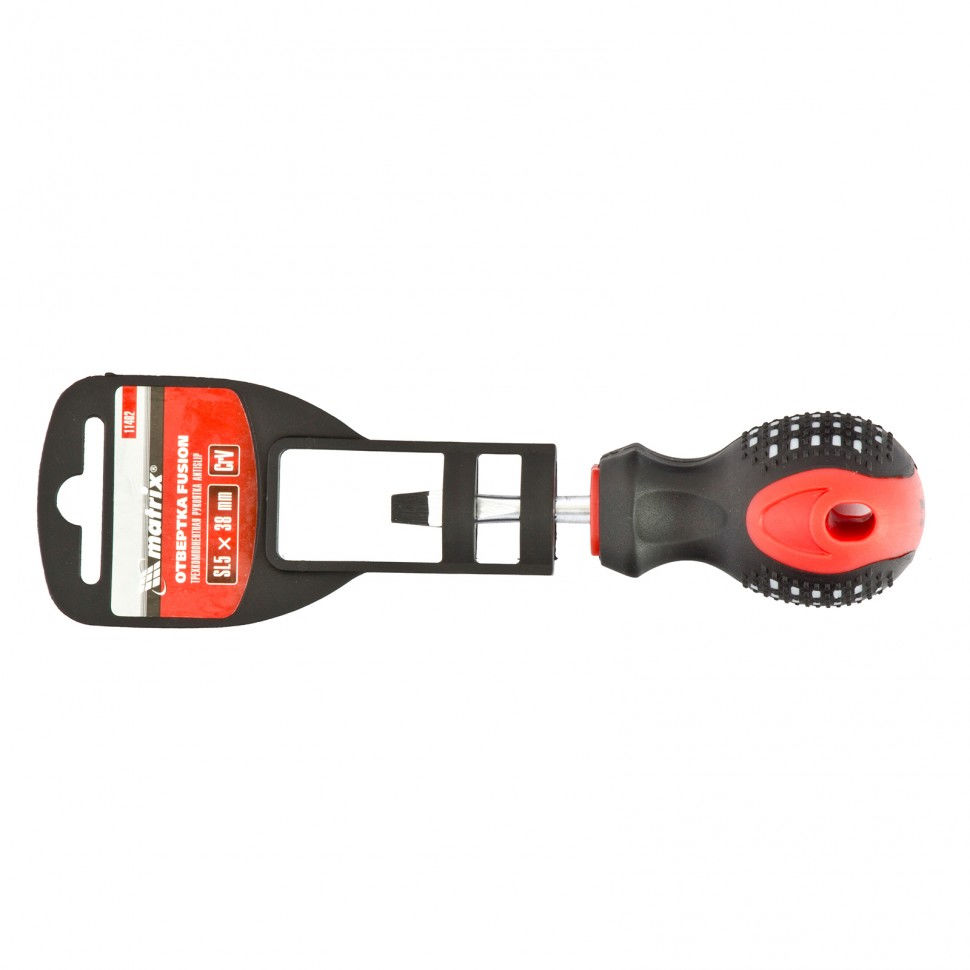 Отвертка Fusion, SL5 х 38 мм, CrV, трехкомпонентная рукоятка Anti slip Matrix