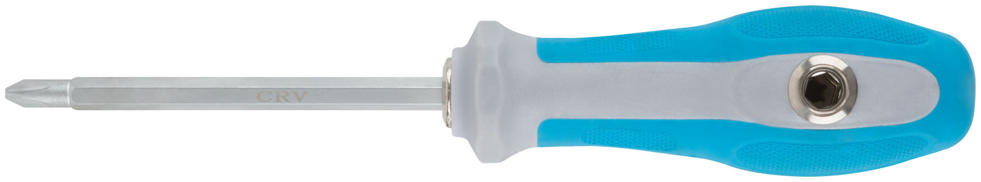 Отвертка с переставным жалом комбинированная, прямая и Т-обр., прорезиненная ручка, 6х120 мм PH2/SL6 (56228М)