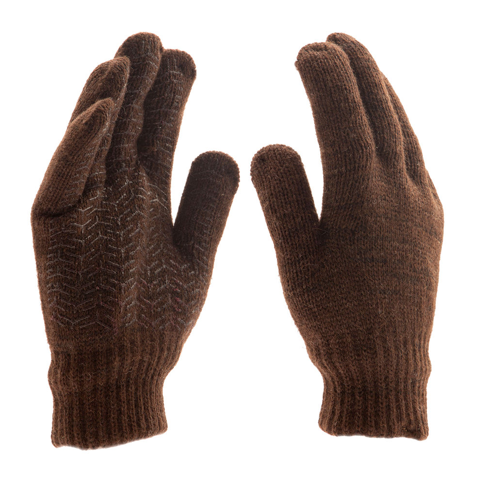 Перчатки трикотажные, двойные, верблюжья и овечья шерсть, ПВХ покрытие, Сибртех (68635)