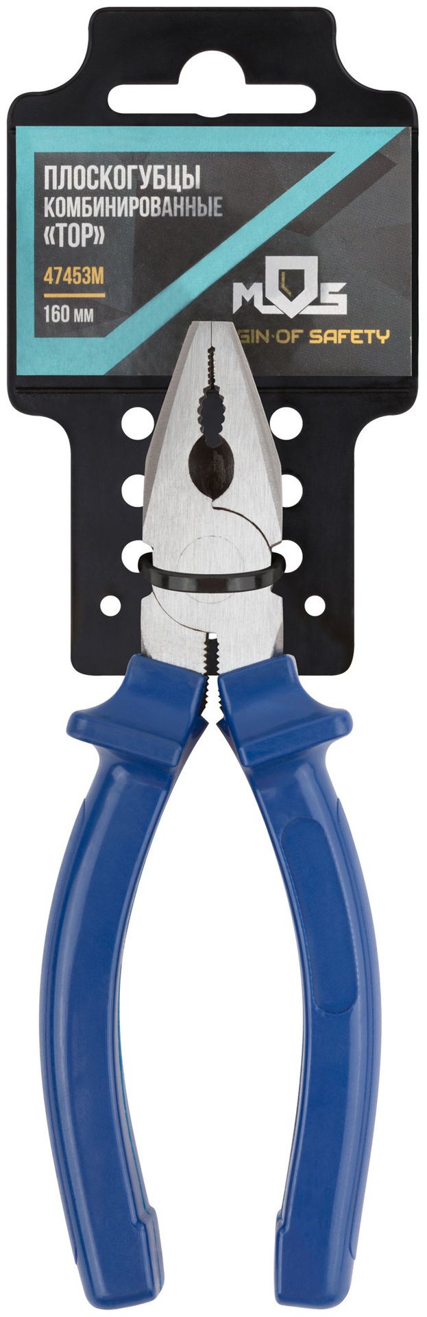 Плоскогубцы комбинированные Тор, инстр. сталь, пластиковые ручки 160 мм (47453М)