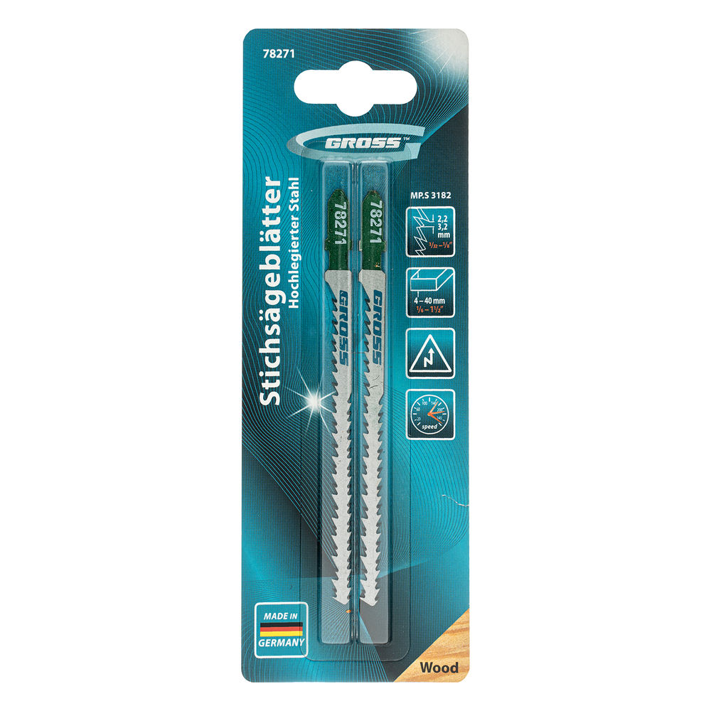 Полотна для электролобзика по дереву, 2 шт, ( 3182 ) Gross