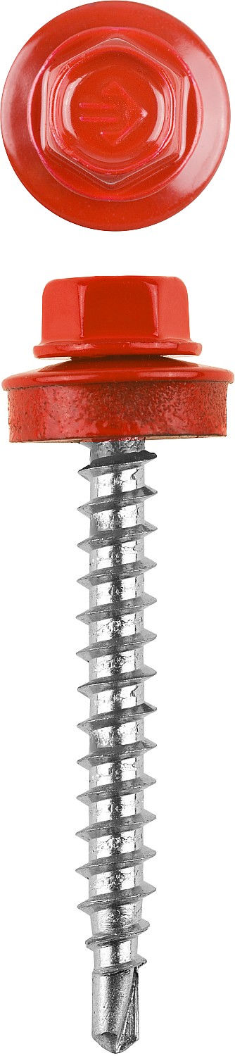 Саморез кровельный 70 х 4.8 мм, рубиново-красный, 160 шт Профессионал СКД 3003 ЗУБР 4-300315-48-070-3003