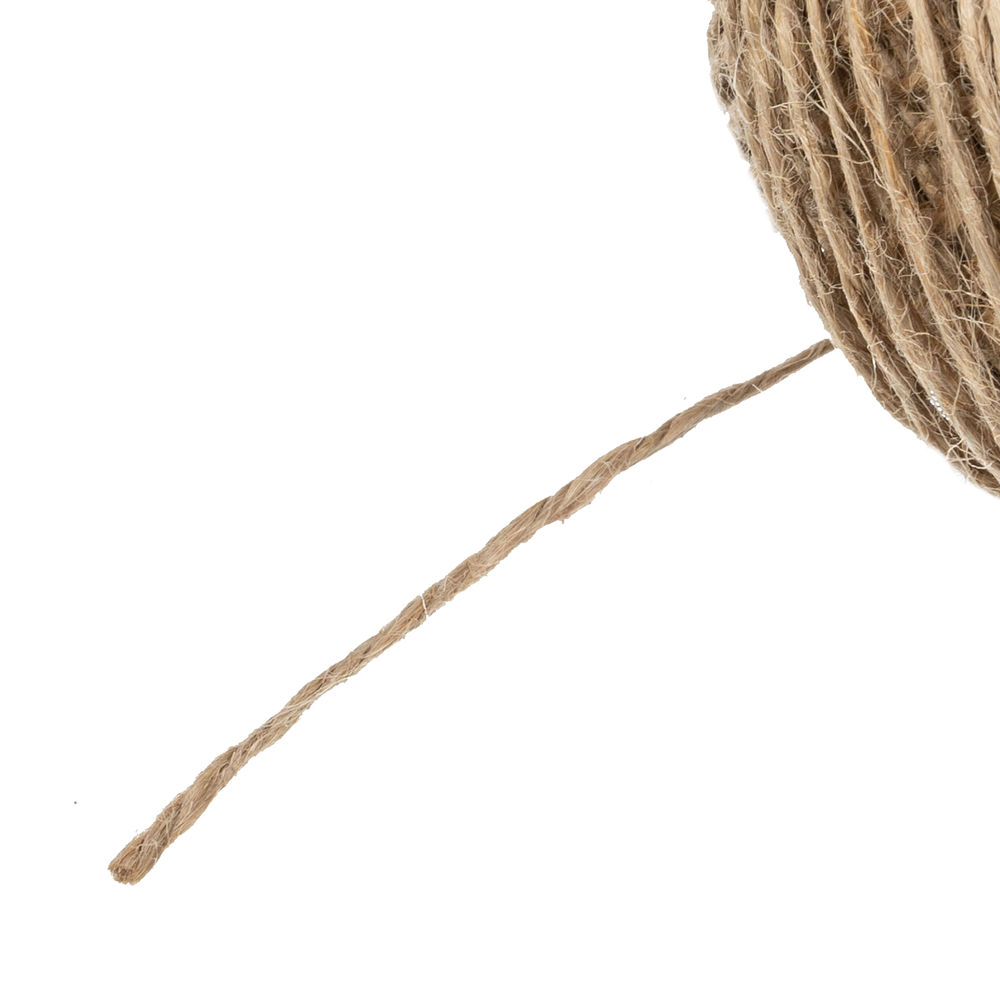 Шпагат джутовый, 1.5 мм, L 100 м, 2-ниточный, Сибртех (93876)