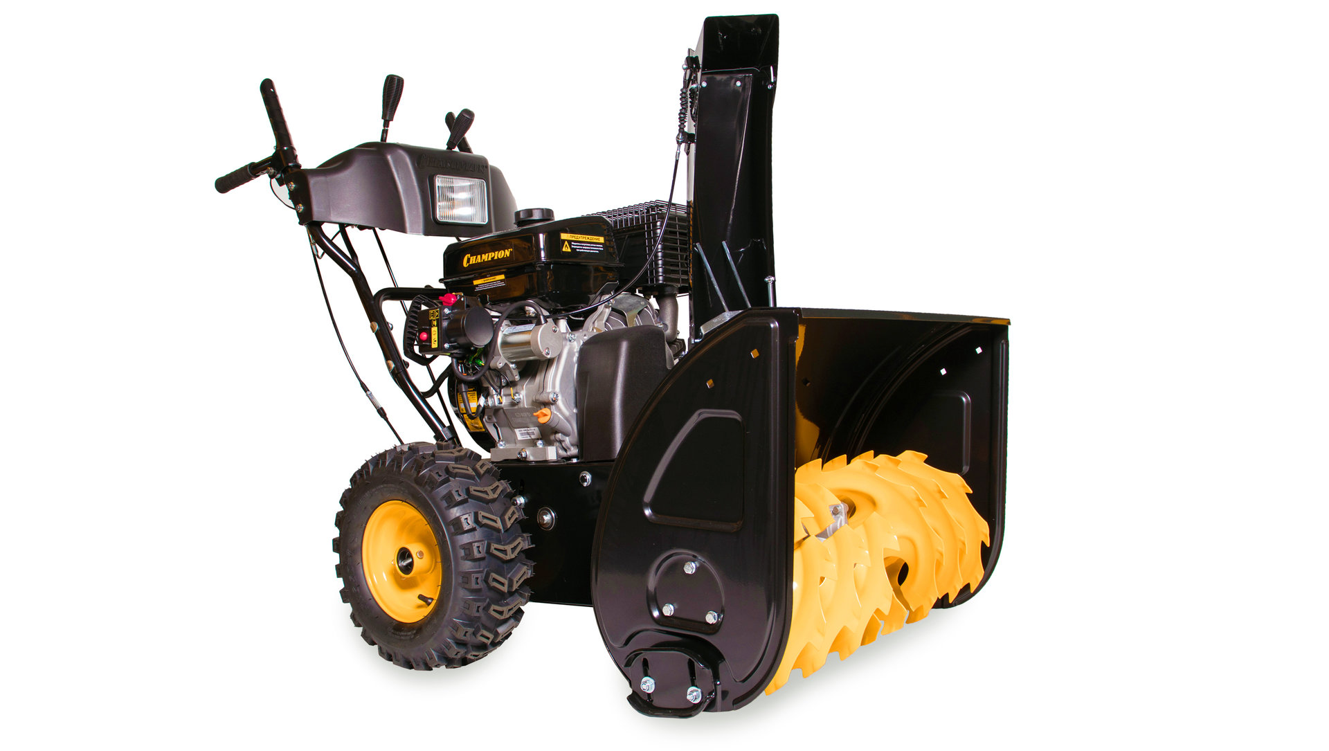 Снегоотбрасыватель CHAMPION ST1170E ( PRO, 11лс70см 6F/2R колеса6,5л 121кг эл.стартер, фара,обогрев (ST1170E)
