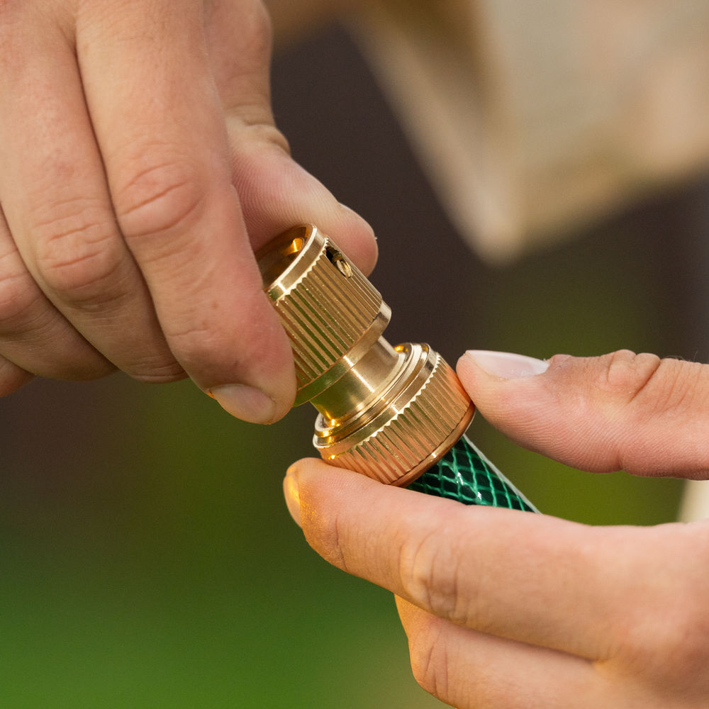 Соединитель латунный, быстросъемный для шланга 1/2, аквастоп Palisad (66240)