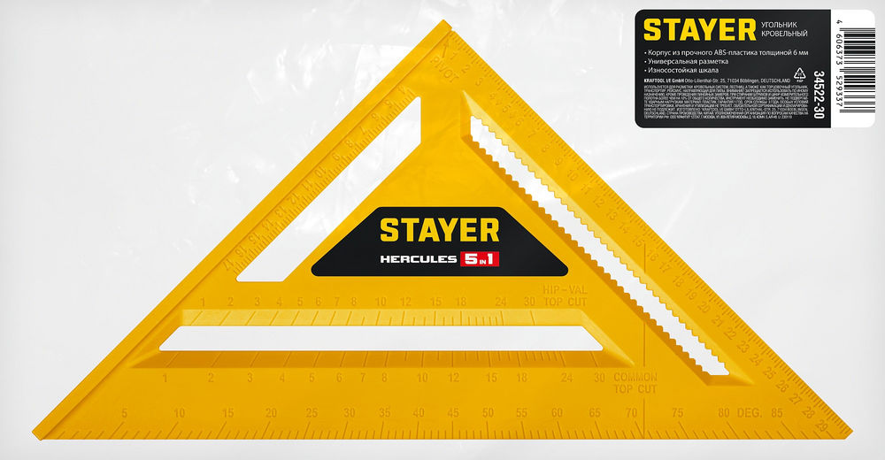 Угольник кровельный пластиковый 305 мм, 5-в-1, универсальный STAYER 34522-30