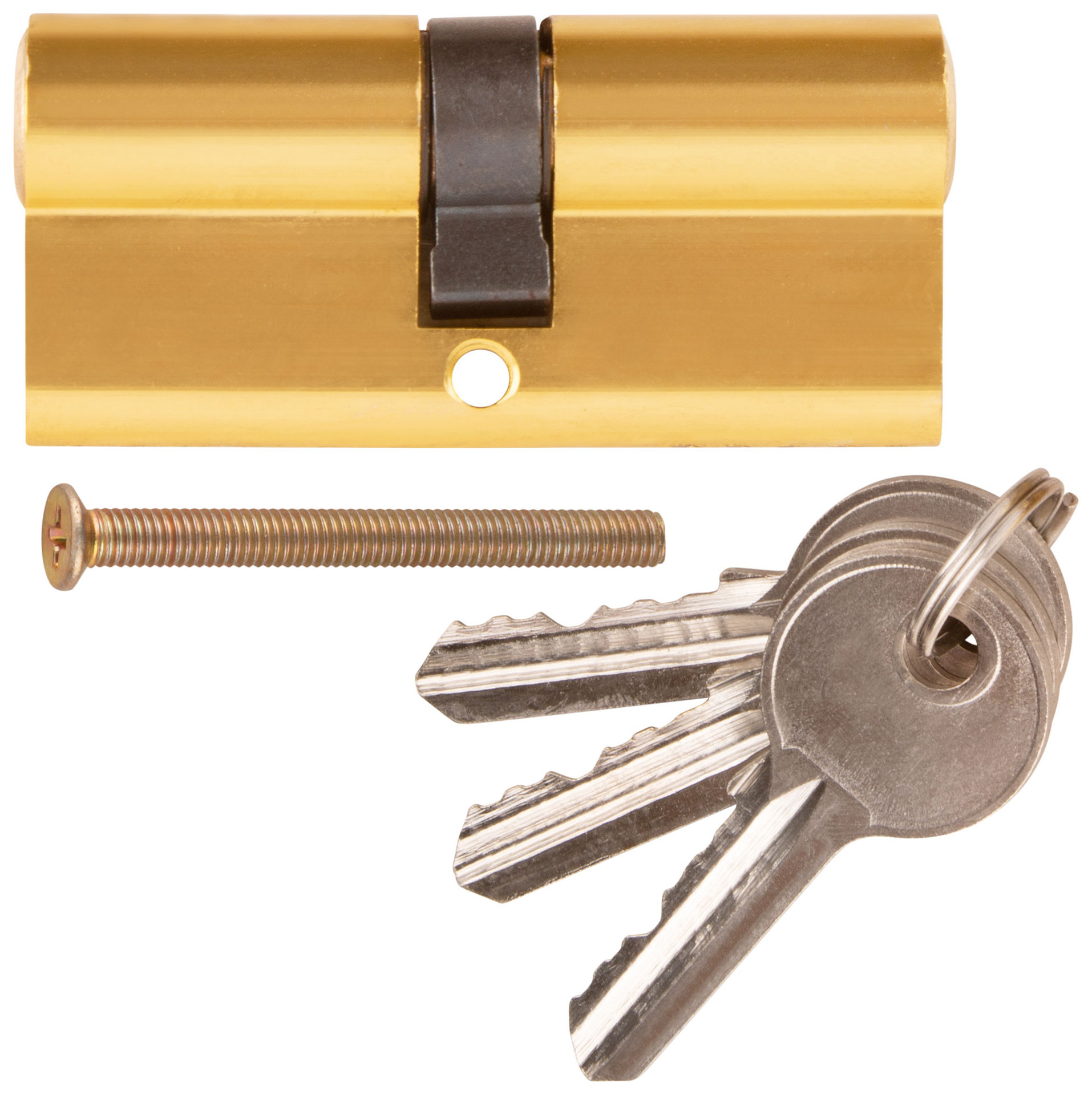 Цилиндровый механизм Фабрика замков 70 мм, ключ-ключ, латунь (67204)