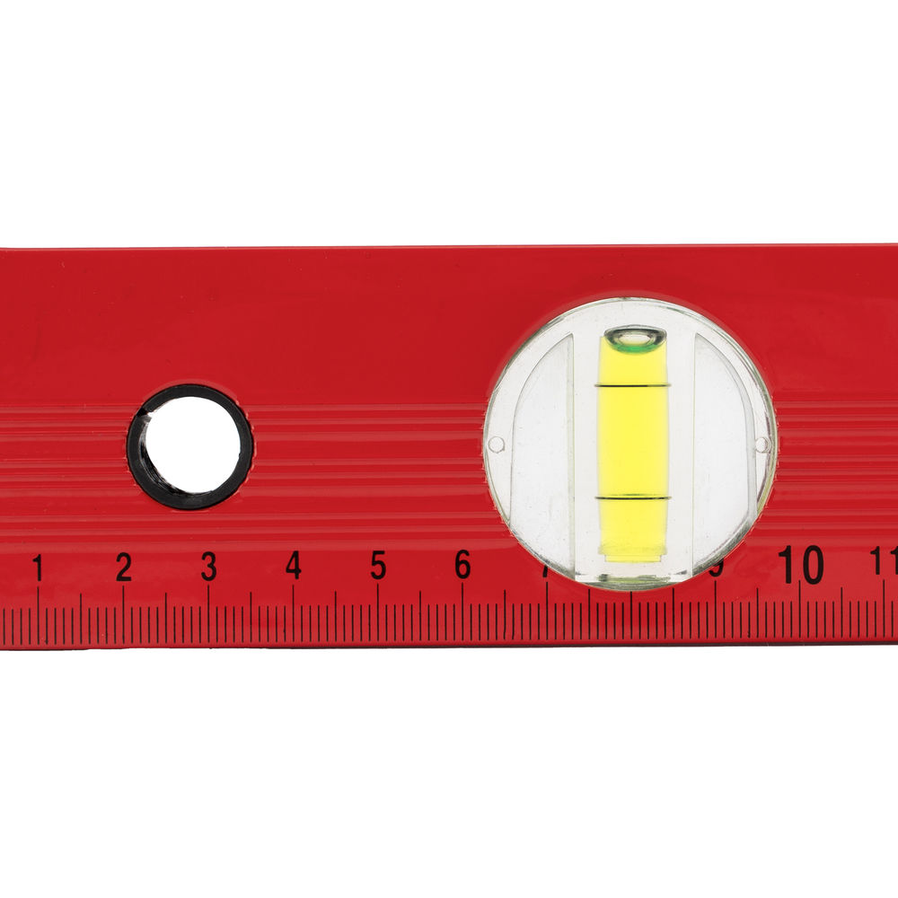 Уровень алюминиевый, 400 мм, 3 глазка, красный, линейка Matrix (33220)