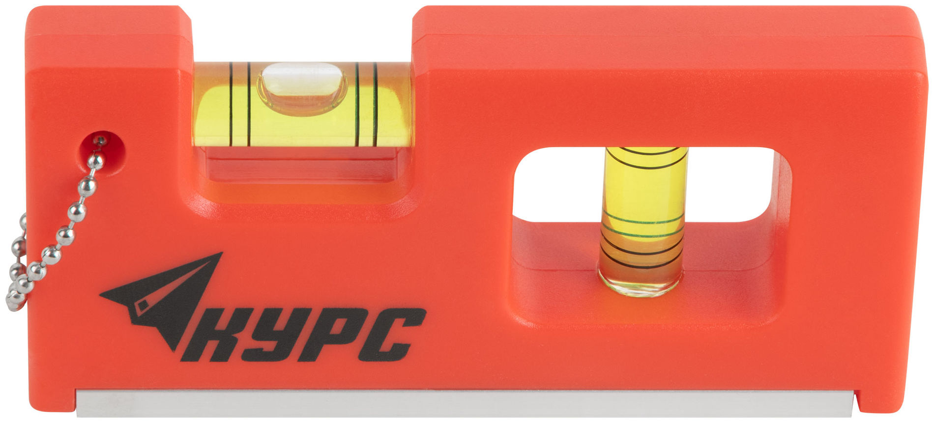 Уровень-брелок пластиковый, 2 глазка 100 мм (17831)