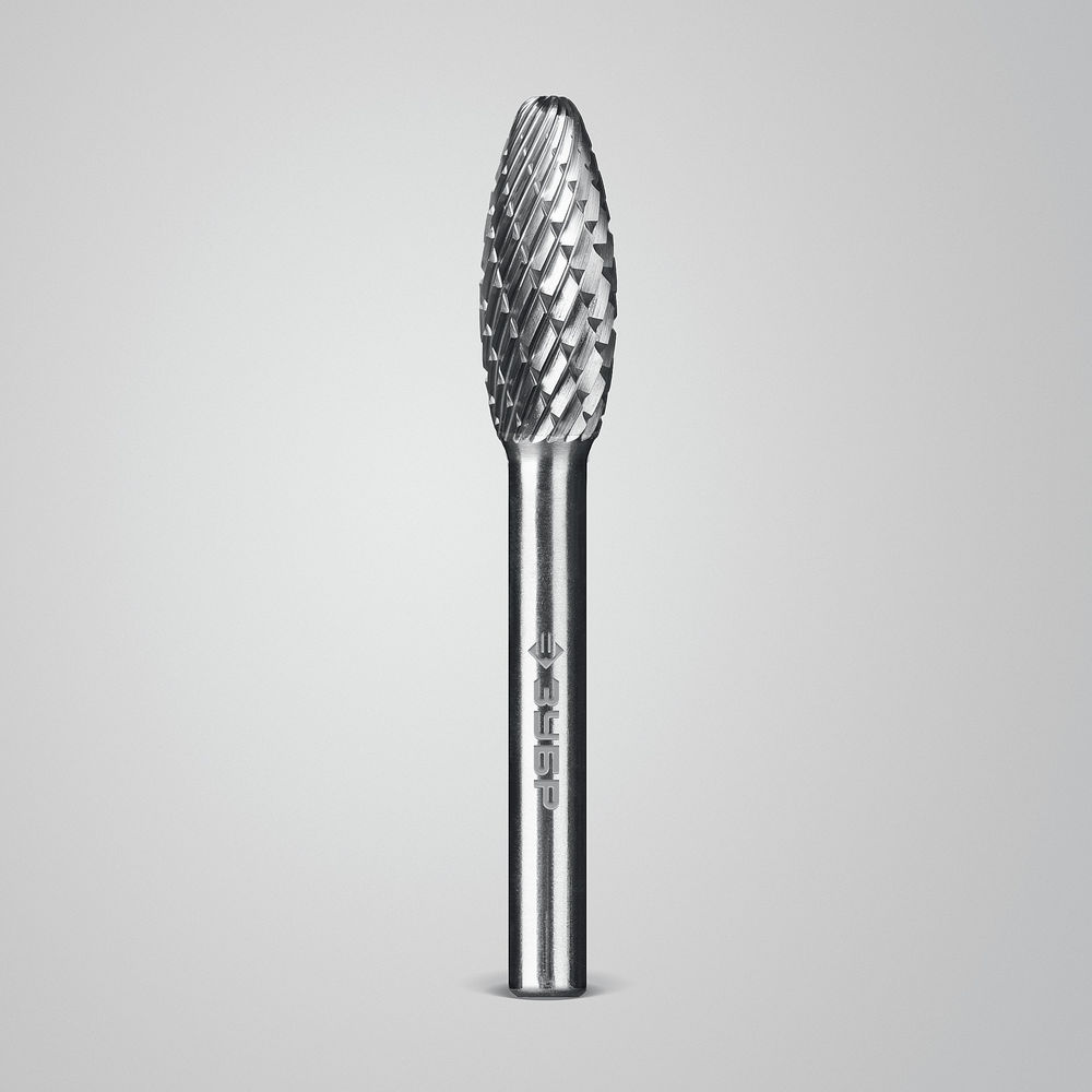 Борфреза твердосплавная 10?25 мм тип H пламя радиус 2.0 мм хв-к 6 мм Профессионал ЗУБР 28807-10-25