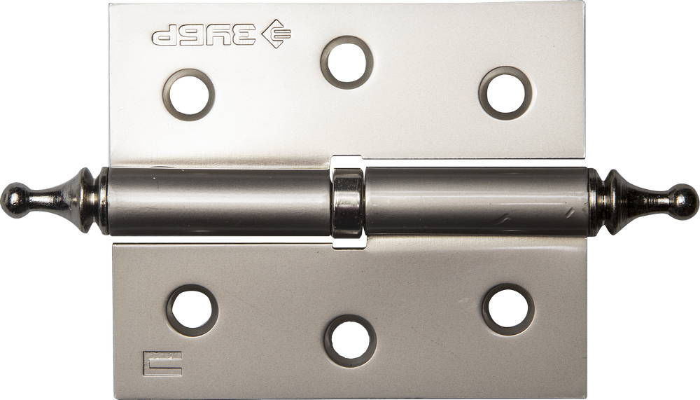 Петля карточная 75 х 63 х 2.5 мм, разъемная, правая, цвет матовый никель (PN), 2 шт ЗУБР 37605-075-4R