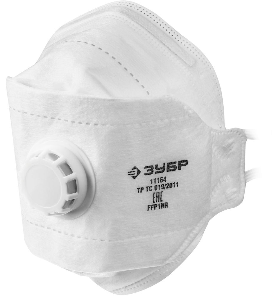 Полумаска фильтрующая FFP1, плоская 3-х панельная, с клапаном выдоха ЗУБР ТК-80 11164_z02