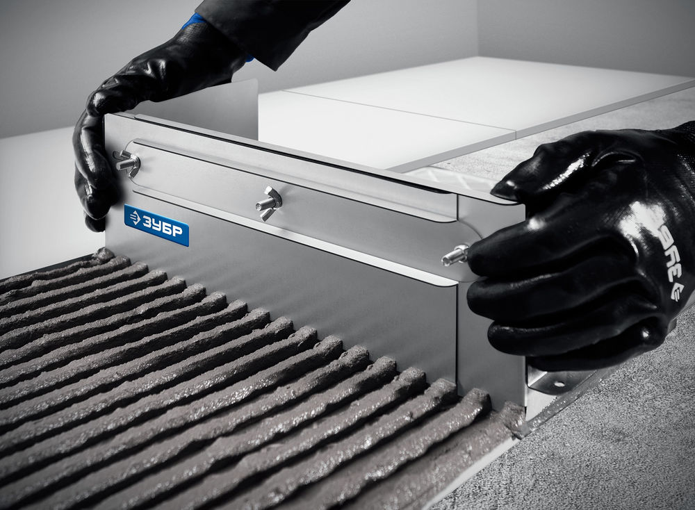 Гребёнка раздвижная для плитки зуб 10 x 10 мм, до 600 мм, оцинкованная сталь ЗУБР ПРОФЕССИОНАЛ 08045-10