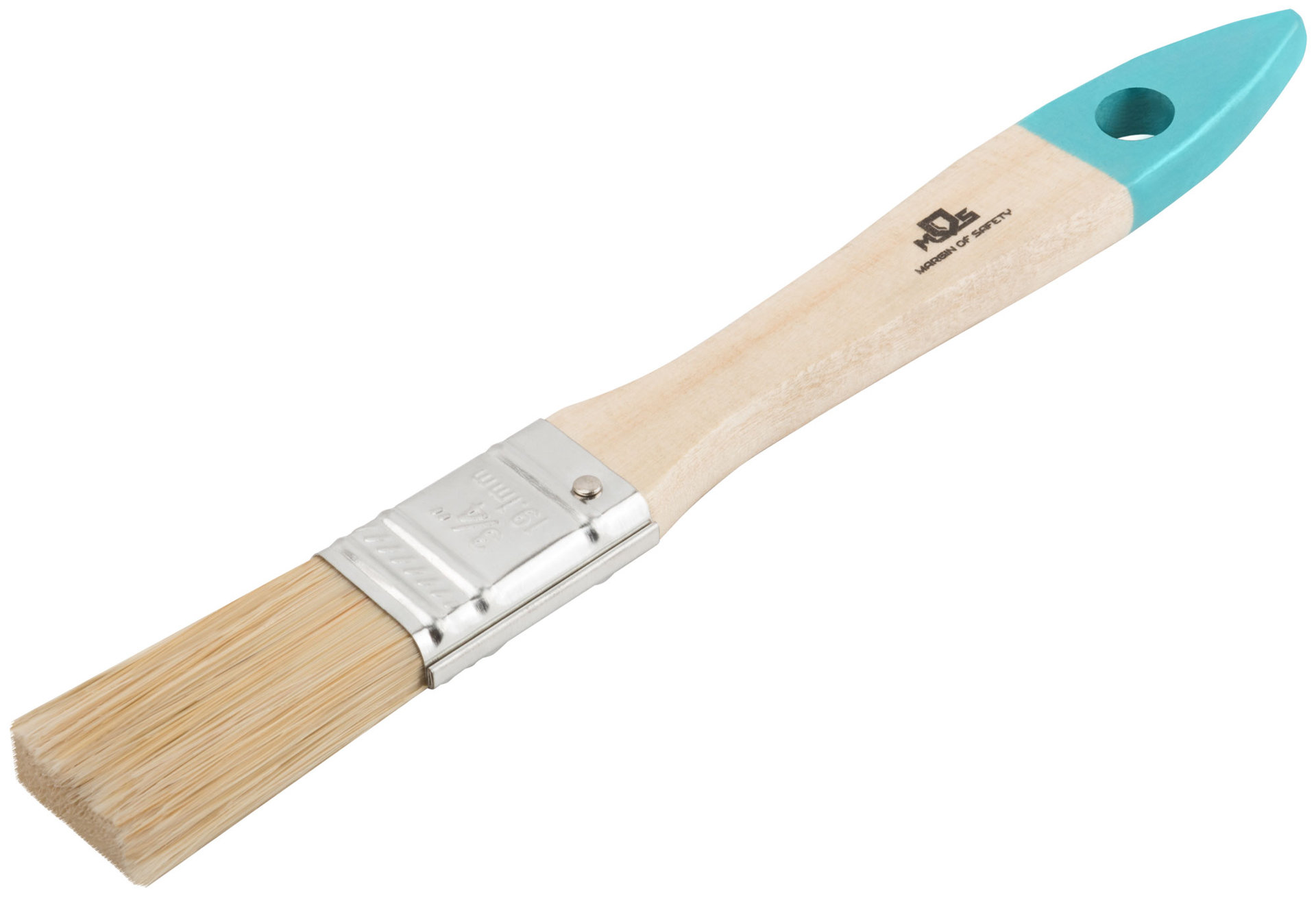 Кисть флейцевая, натур. cветлая щетина, деревянная ручка 3/4 (19 мм) (00702М)