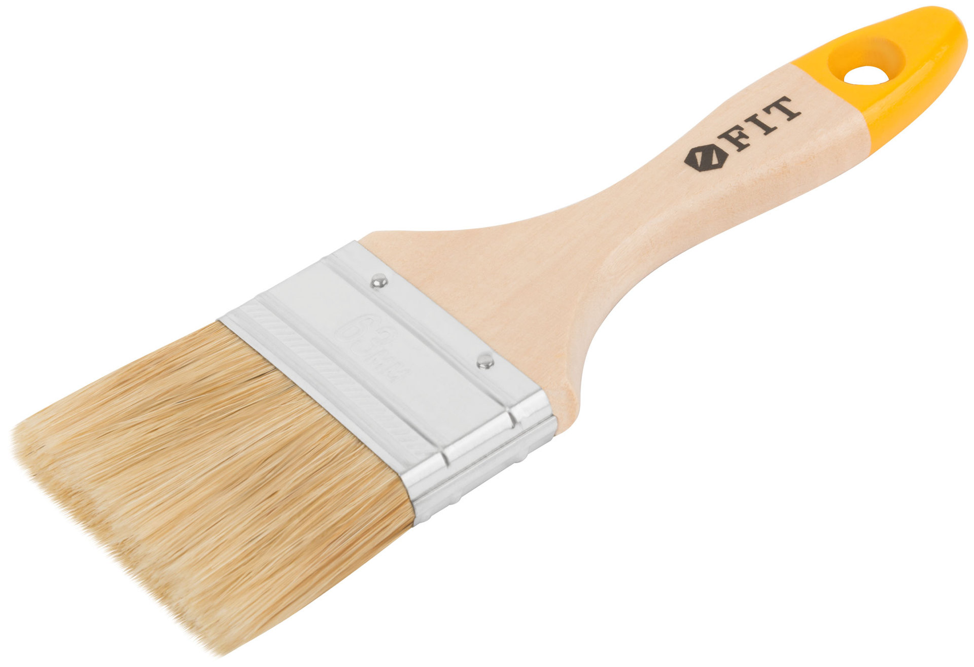 Кисть флейцевая Стандарт-Плюс, натур.светлая щетина, деревянная ручка 2,5 (63 мм) (01046)