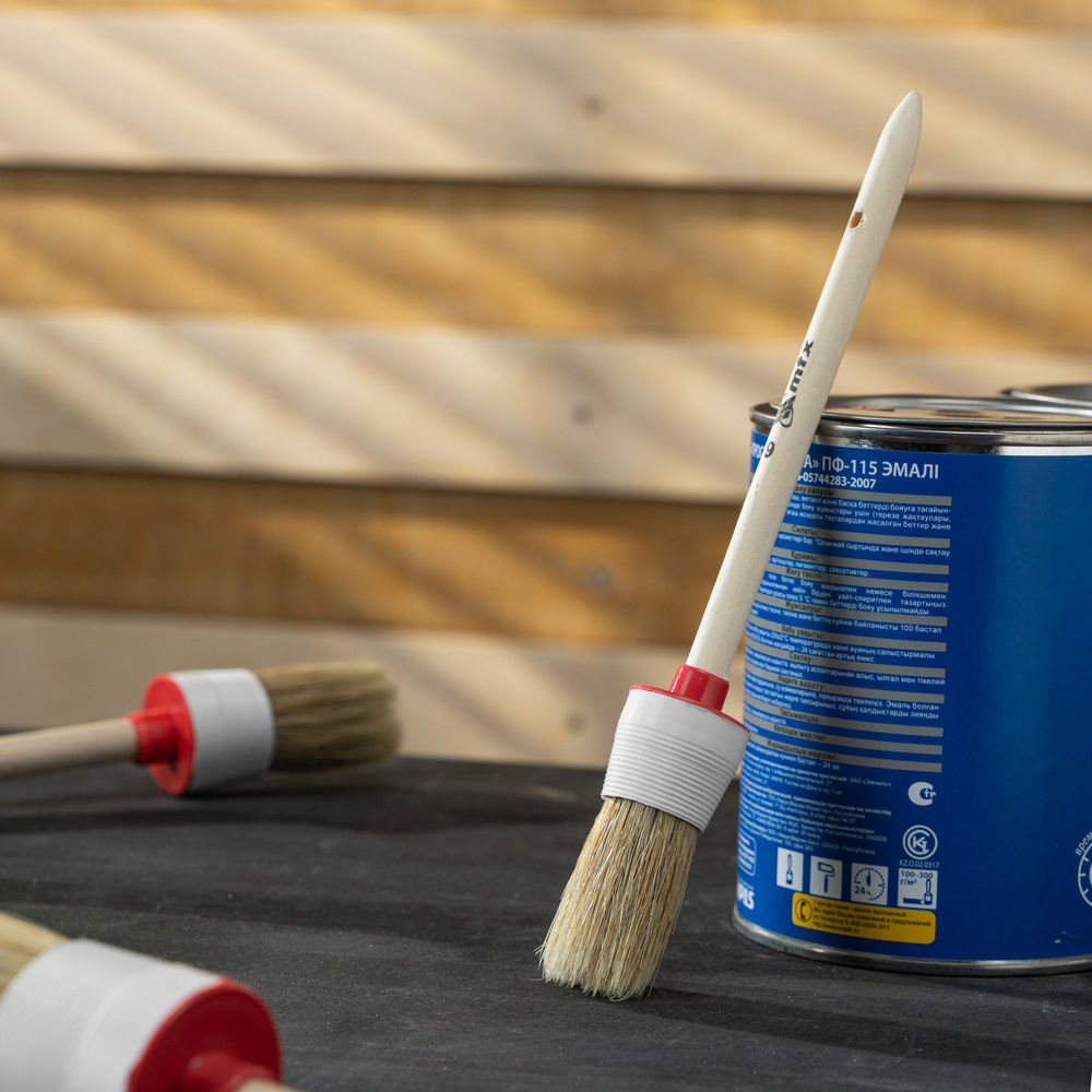 Кисть круглая № 6 (30 мм) натуральная щетина, деревянная ручка MTX (82076)