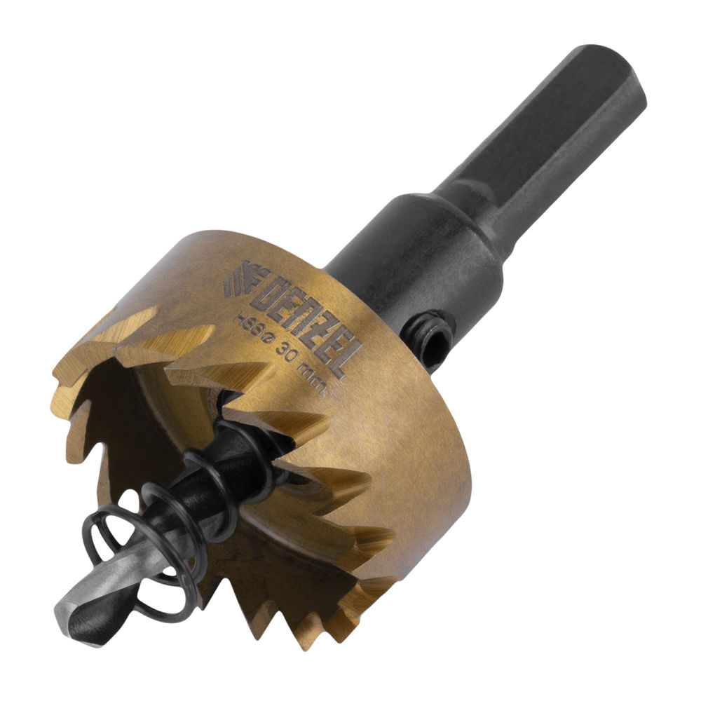 Коронка по металлу HSS, 30 мм, нитридтитановое покрытие Denzel (724108)