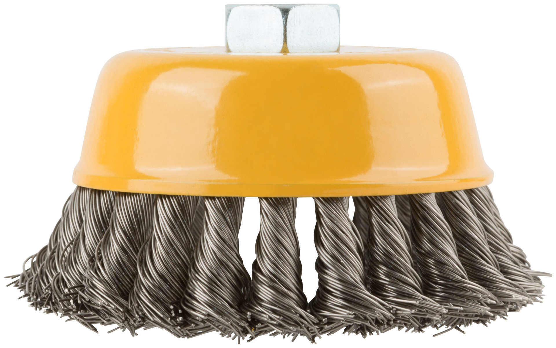 Корщетка-чашка, гайка М14, витая проволока, нержавеющая сталь 100 мм (38848)